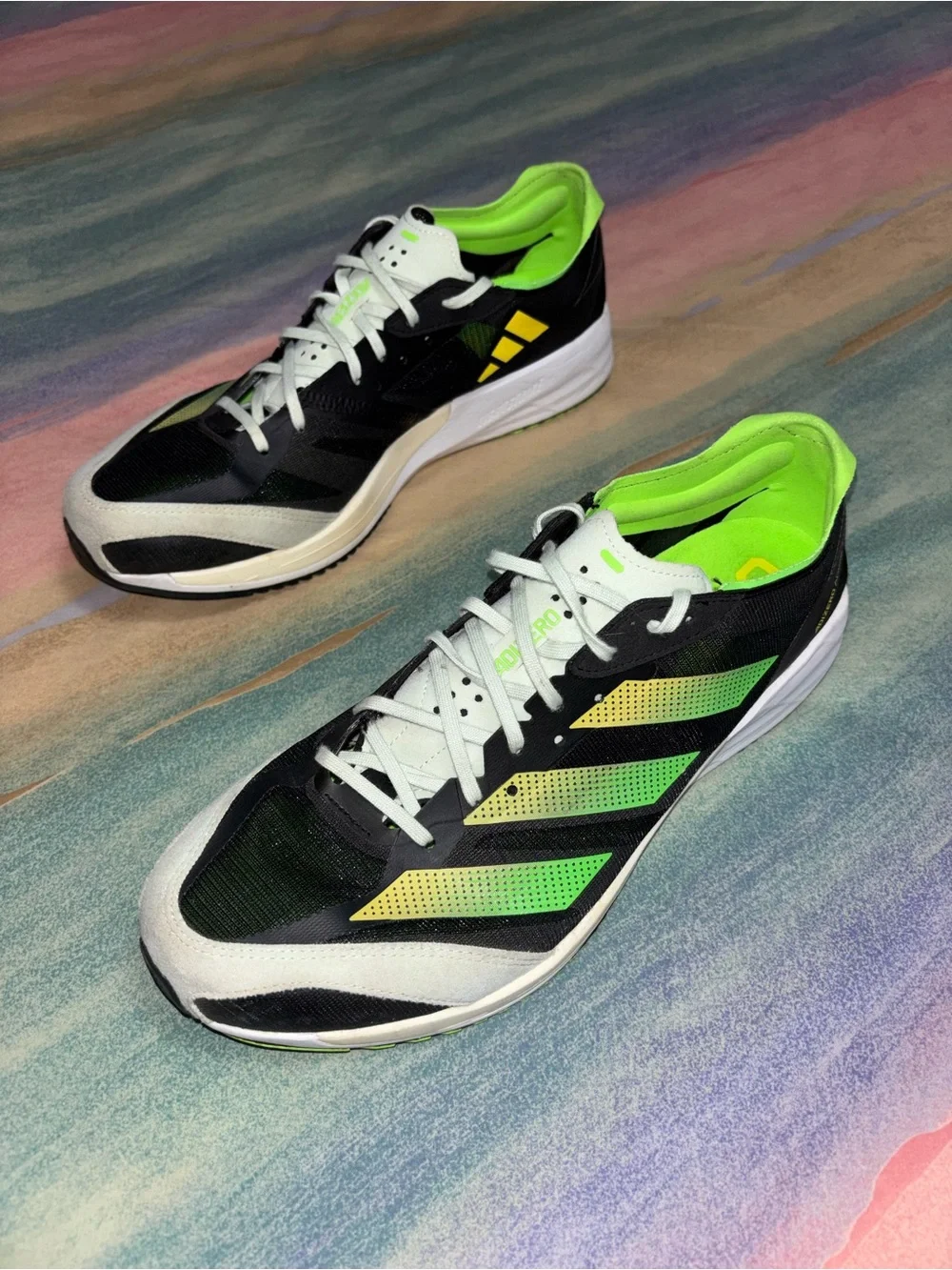 Adidas Adizero  Adios 7 Running Shoes in Black Beam Yellow Solar size 11 men’s